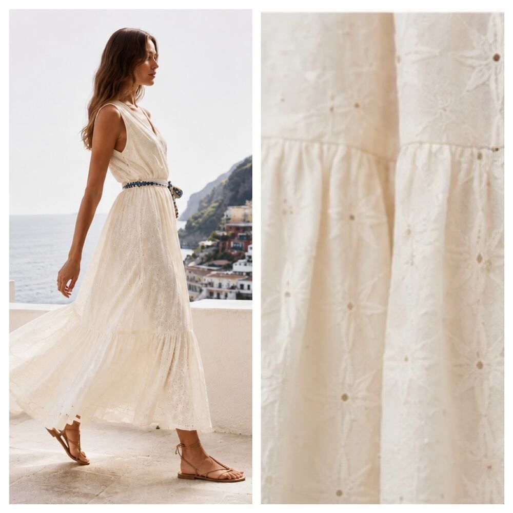 NWT Emporio Sirenuse Evelin Positano Embroidery Dress IT44/US8/M